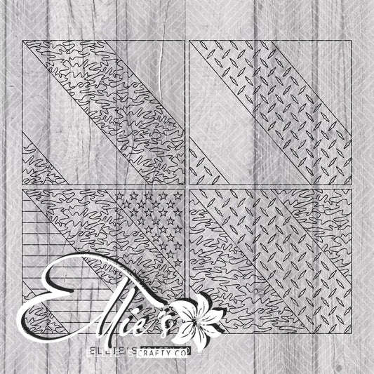 Camo Flag & Diamond Plate Swirl Template for Straight Tumblers