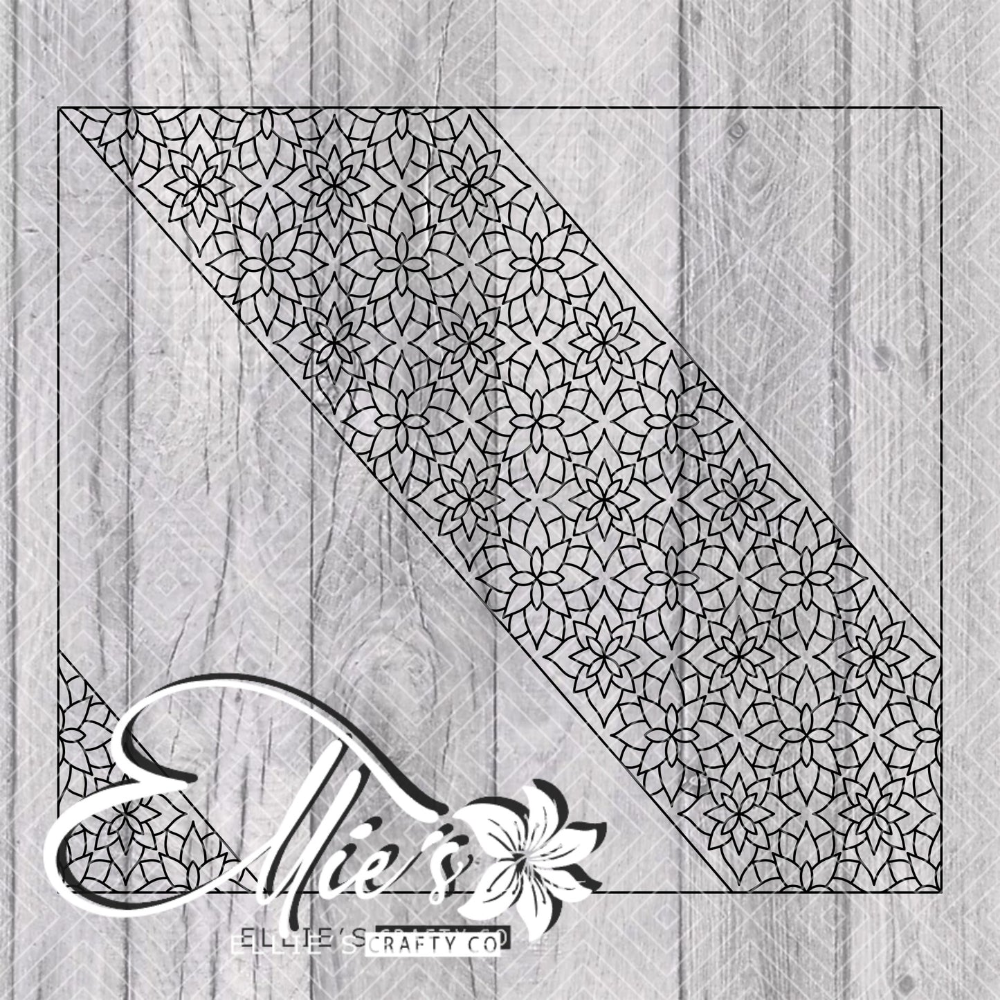 Geometric Bouquet Swirl Template for Straight Tumblers