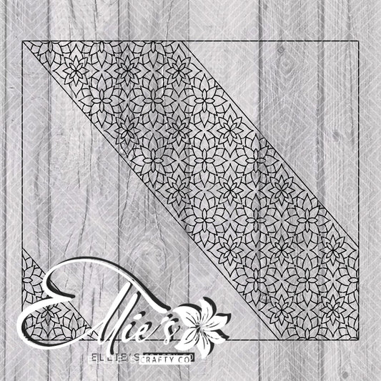 Geometric Bouquet Swirl Template for Straight Tumblers