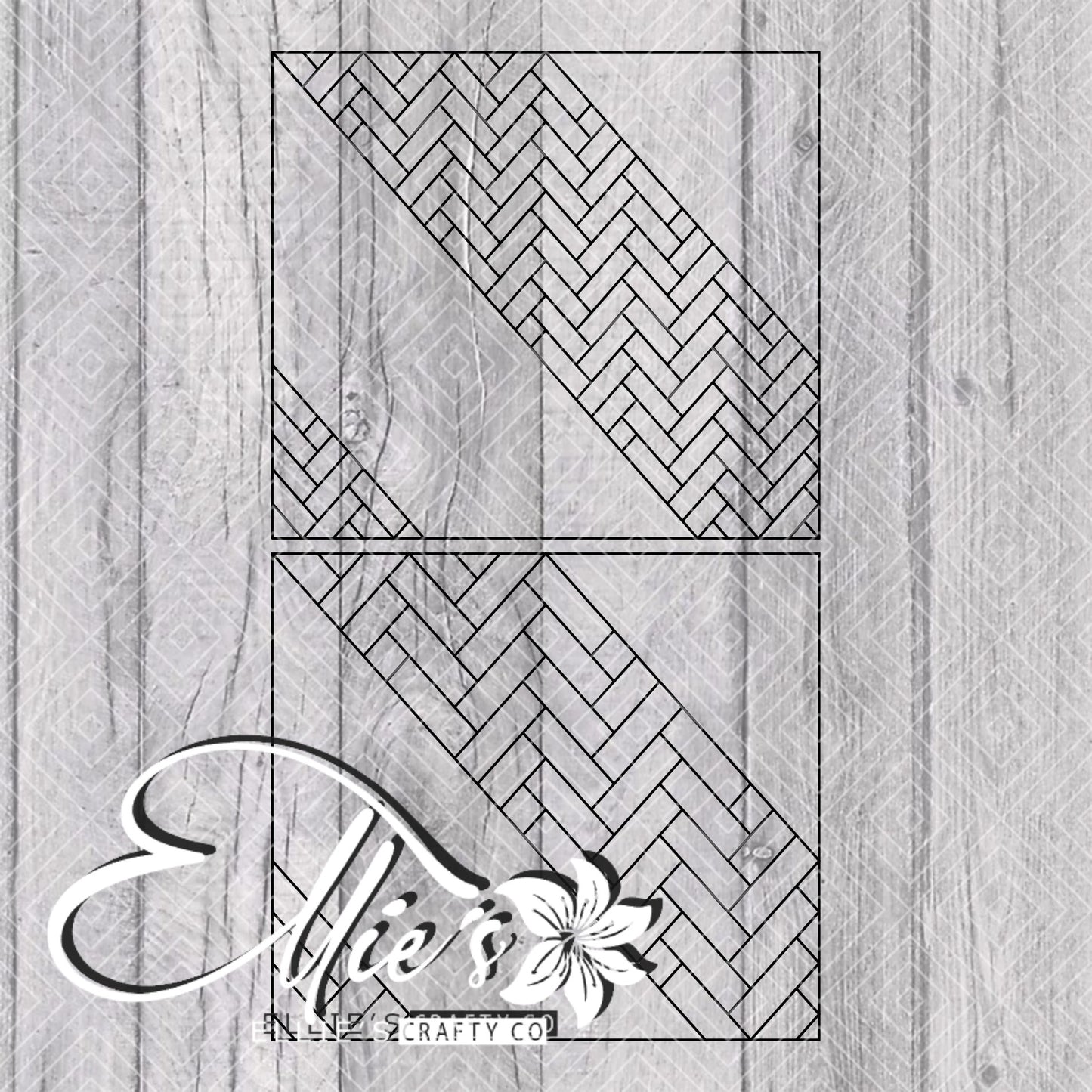 Herringbone Swirl Template for Straight Tumblers