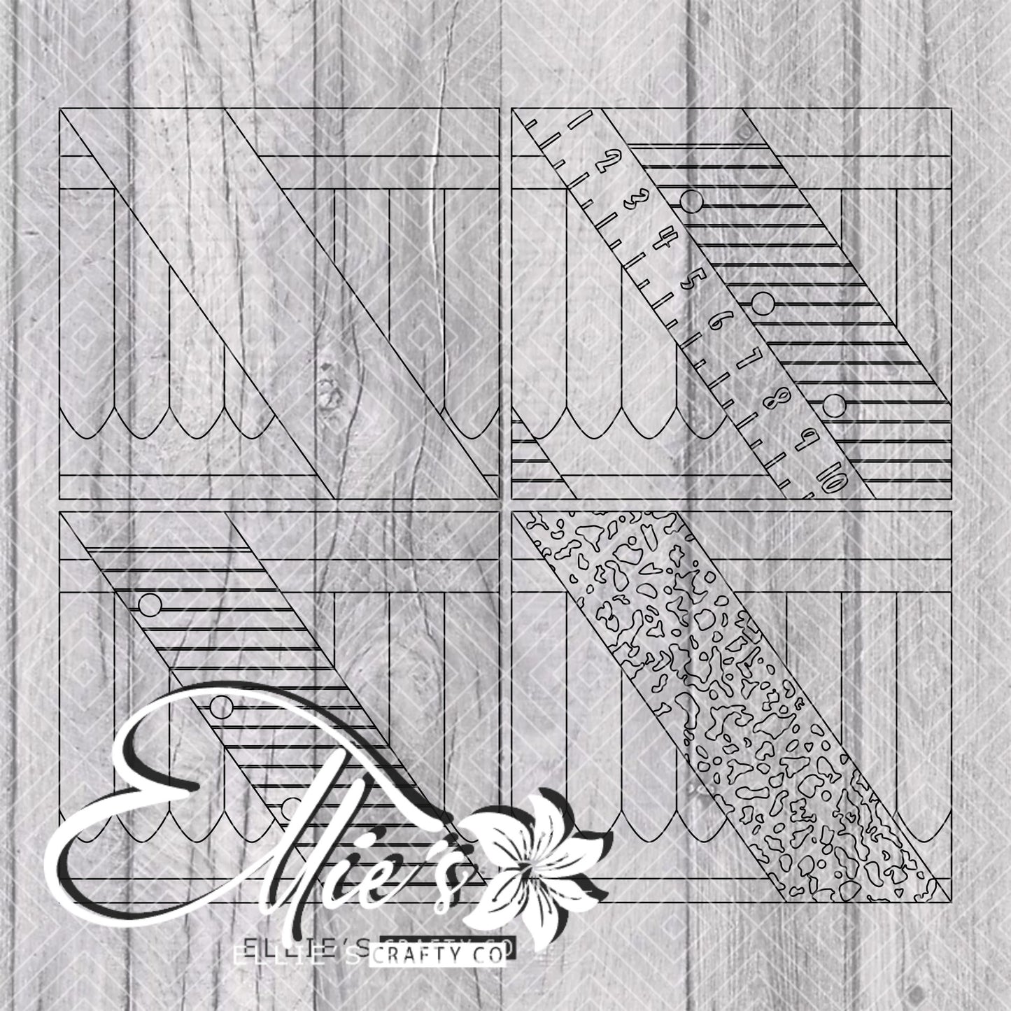 Pencil Swirl Template for Straight Tumblers