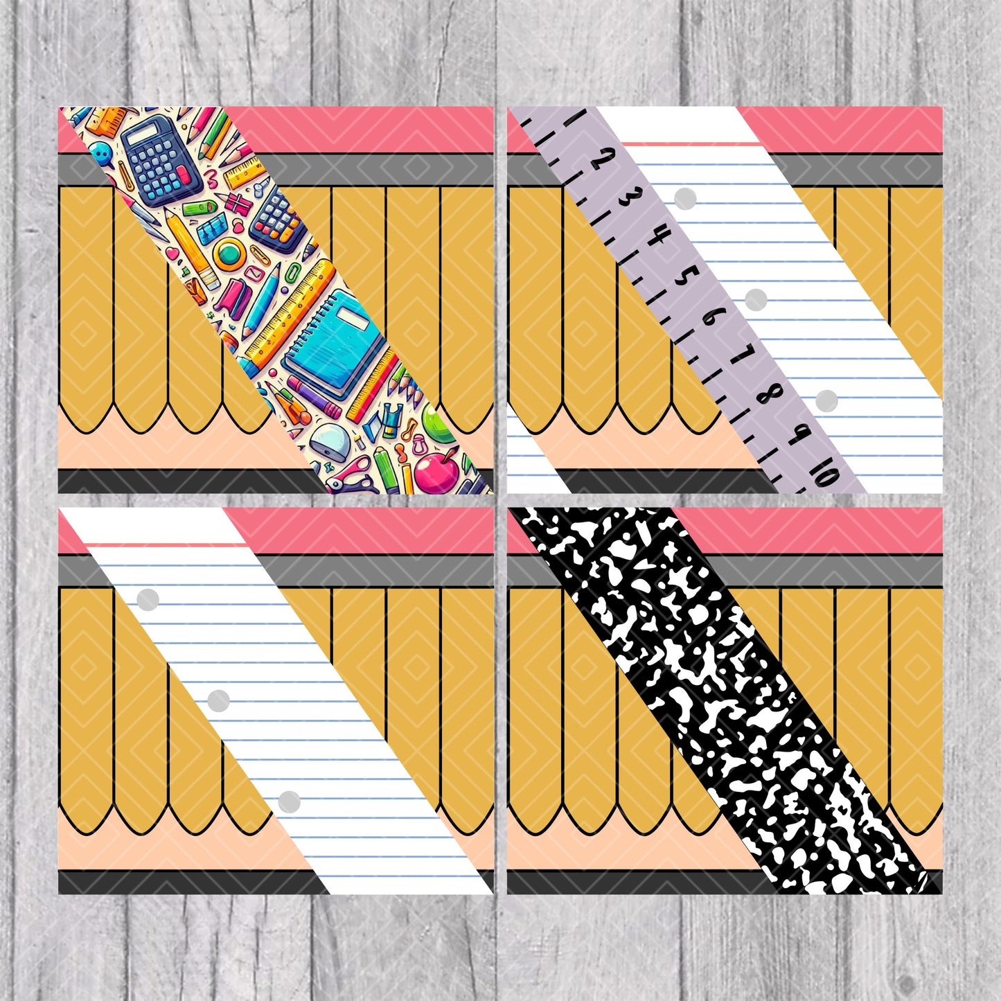Pencil Swirl Template for Straight Tumblers