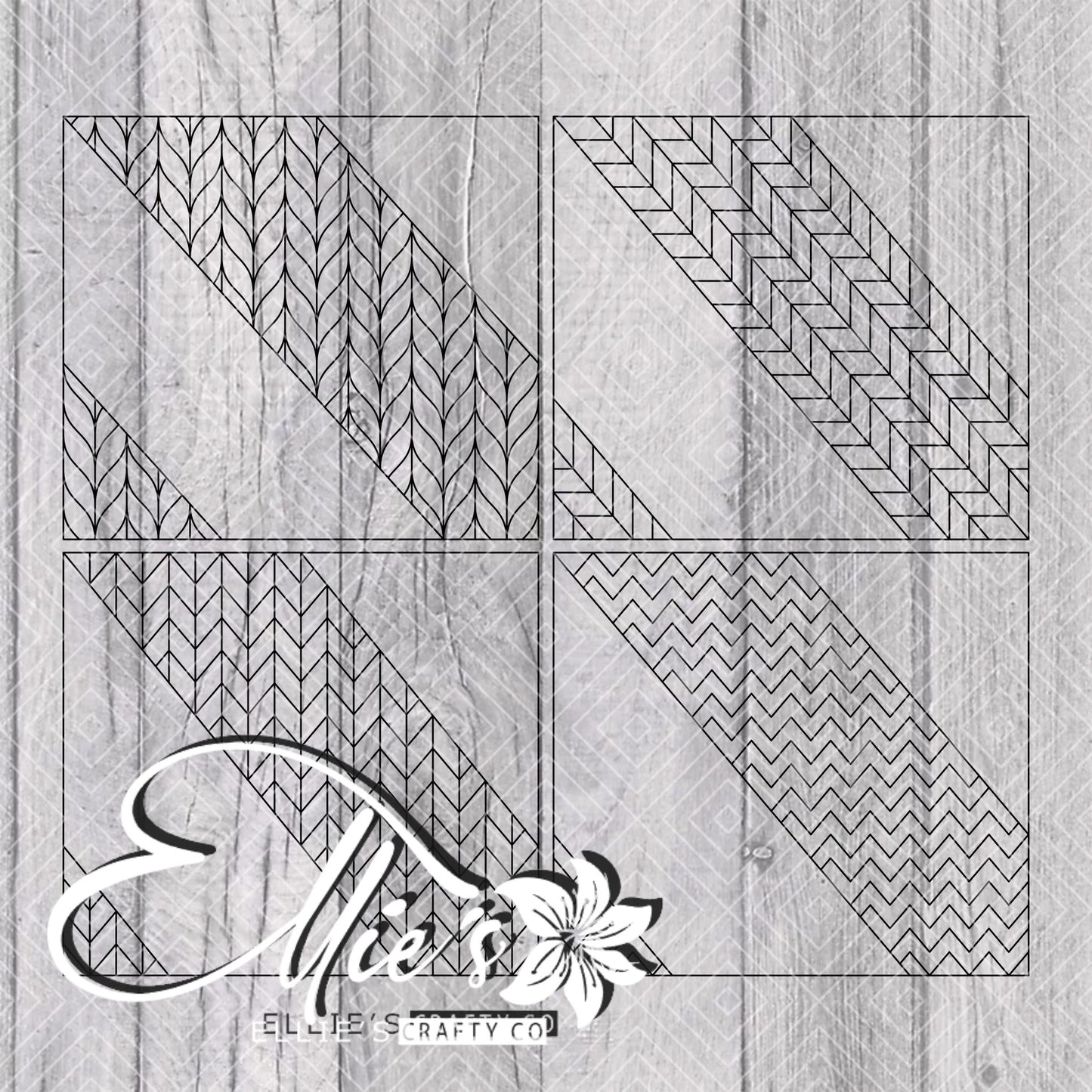 Tangram swirl Template for Straight Tumblers