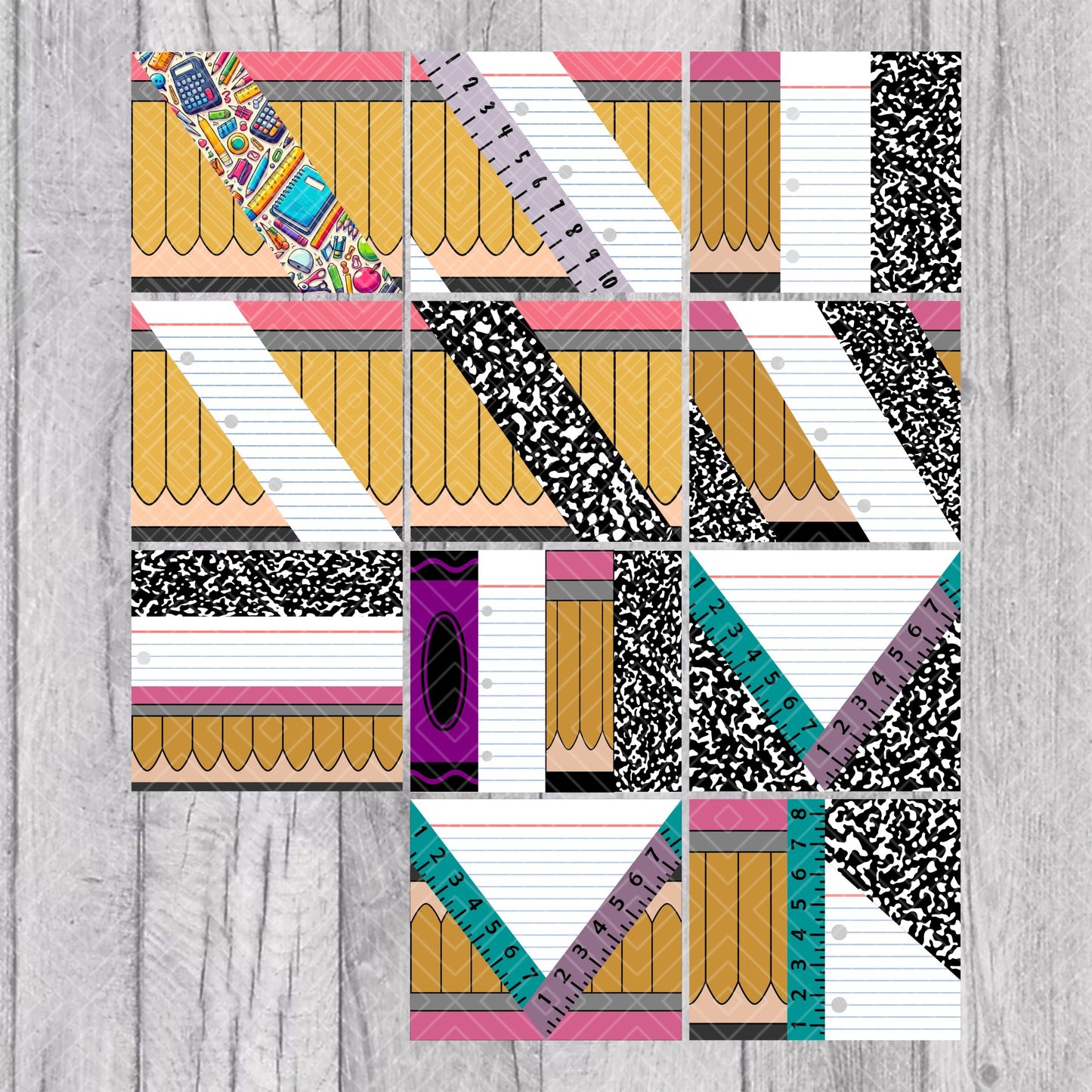 Teacher Split & Swirl Collection Template for Straight Tumblers