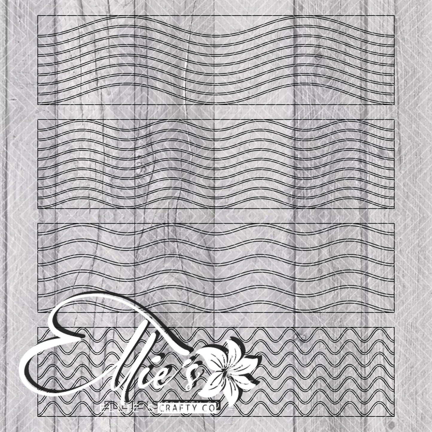 Wavy Stripes Collection Templates for Mini Shot Glass Tumblers