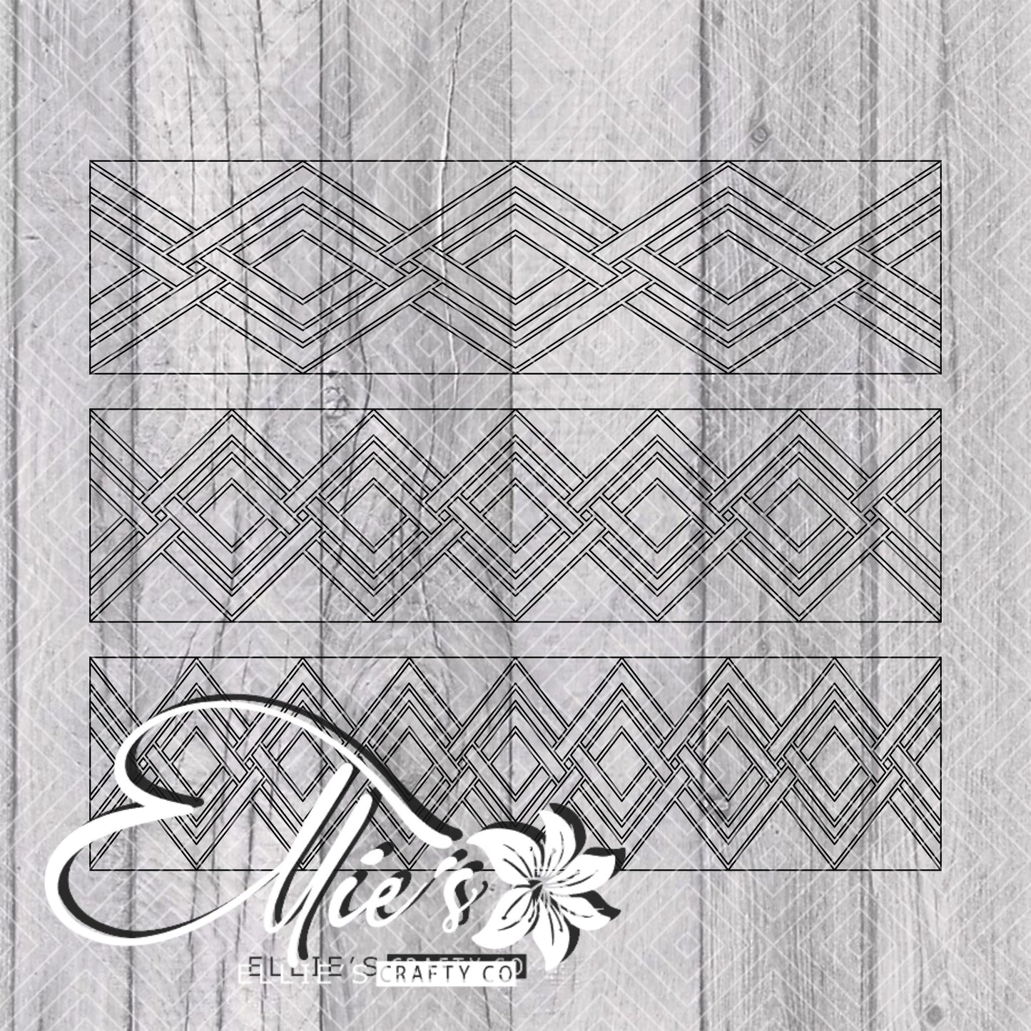 Weaved Diamonds Template for Mini Shot Glass Tumblers
