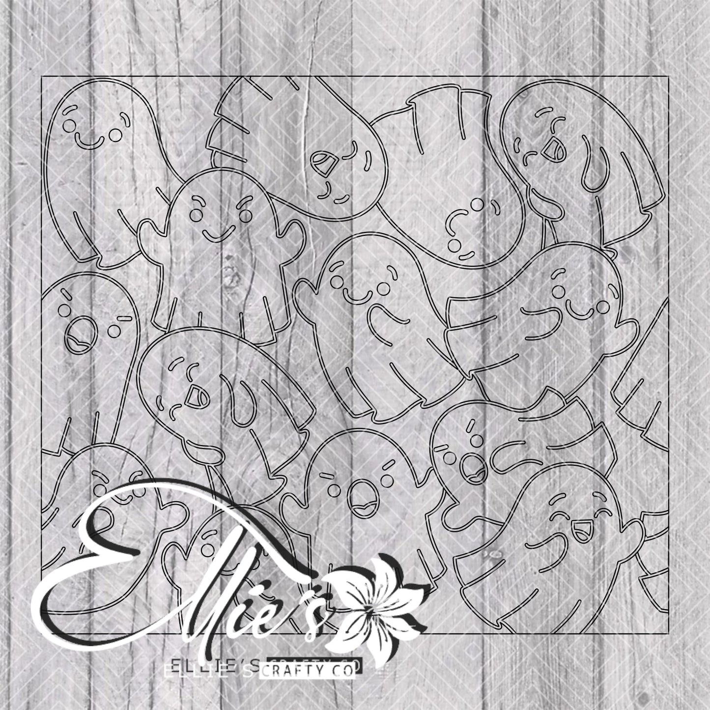 Cute Ghost Burst Template for Straight Tumblers