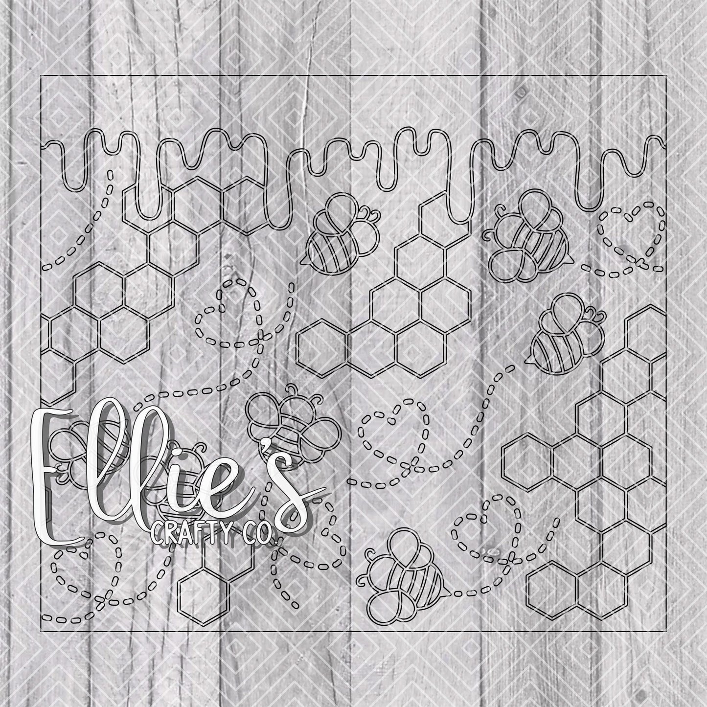 Buzzing Love Valentines Bees Template for Straight Tumblers