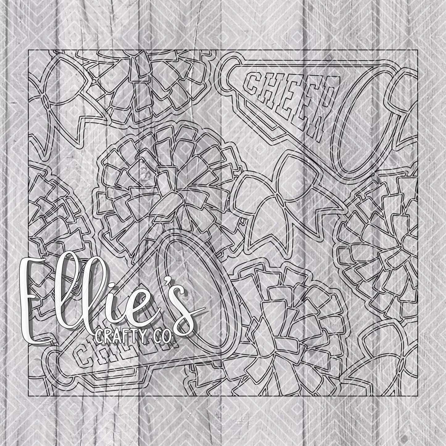 Cheerleader Burst Template for Straight Tumblers