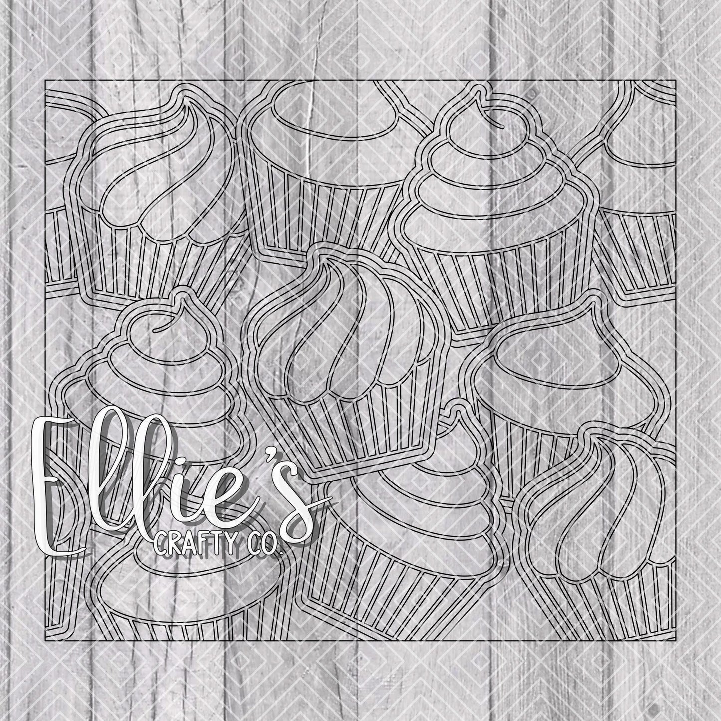 Cupcake Burst Template for Straight Tumblers