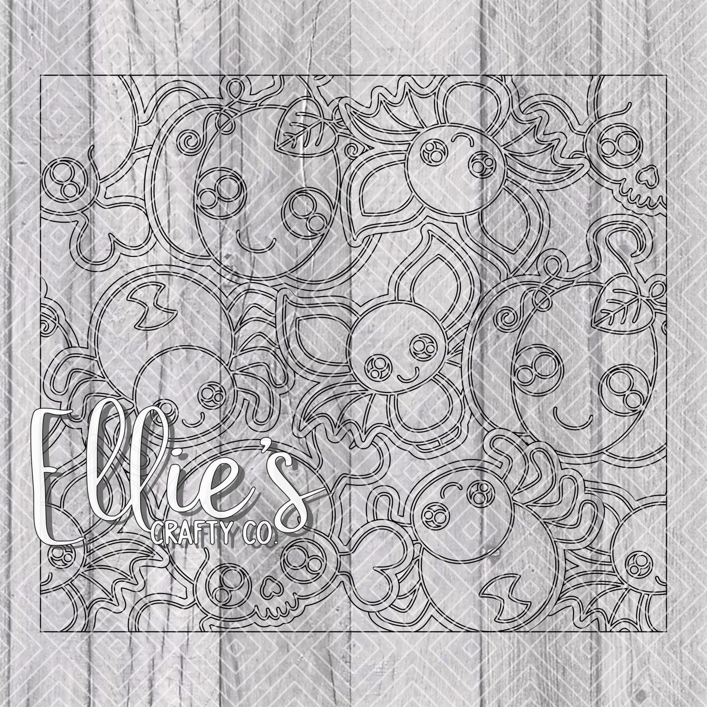 Cute Halloween Burst Template for Straight Tumblers