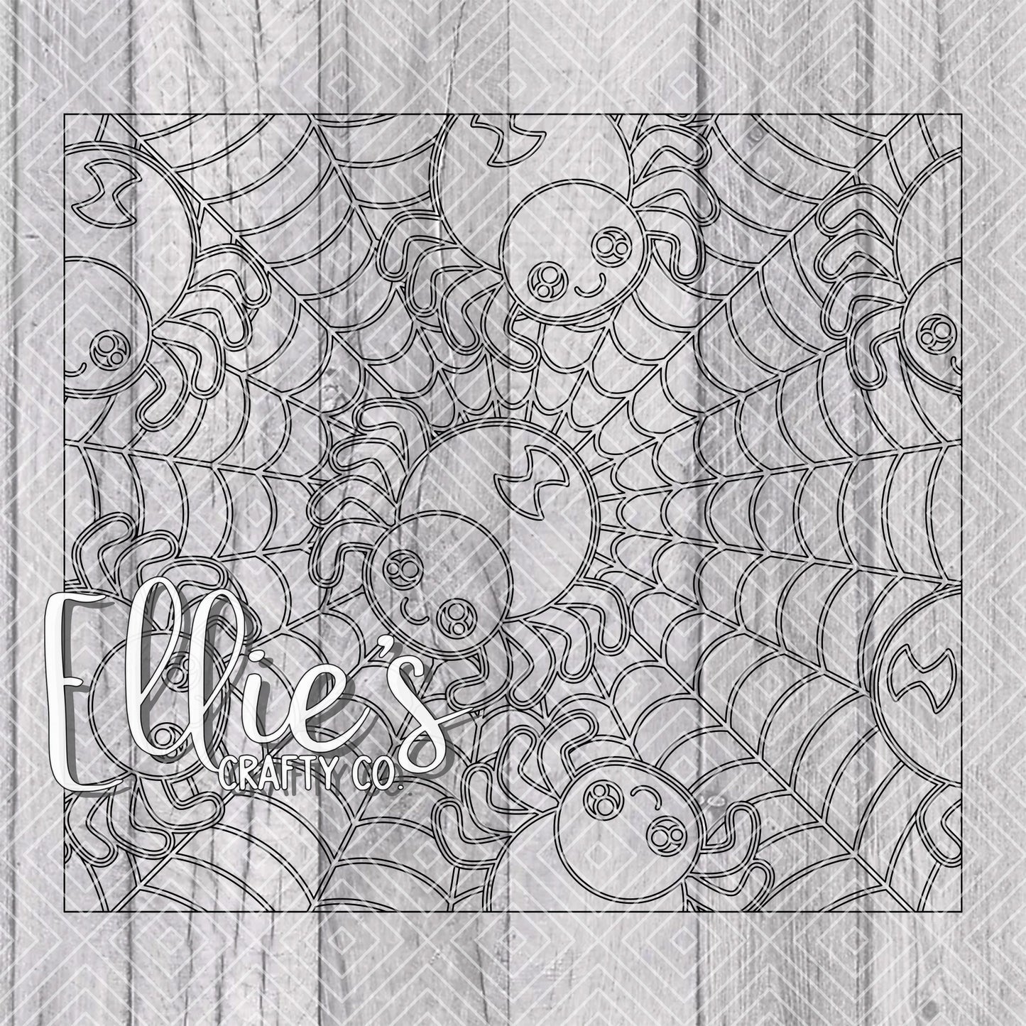 Cute Halloween Spiders Burst Template for Straight Tumblers