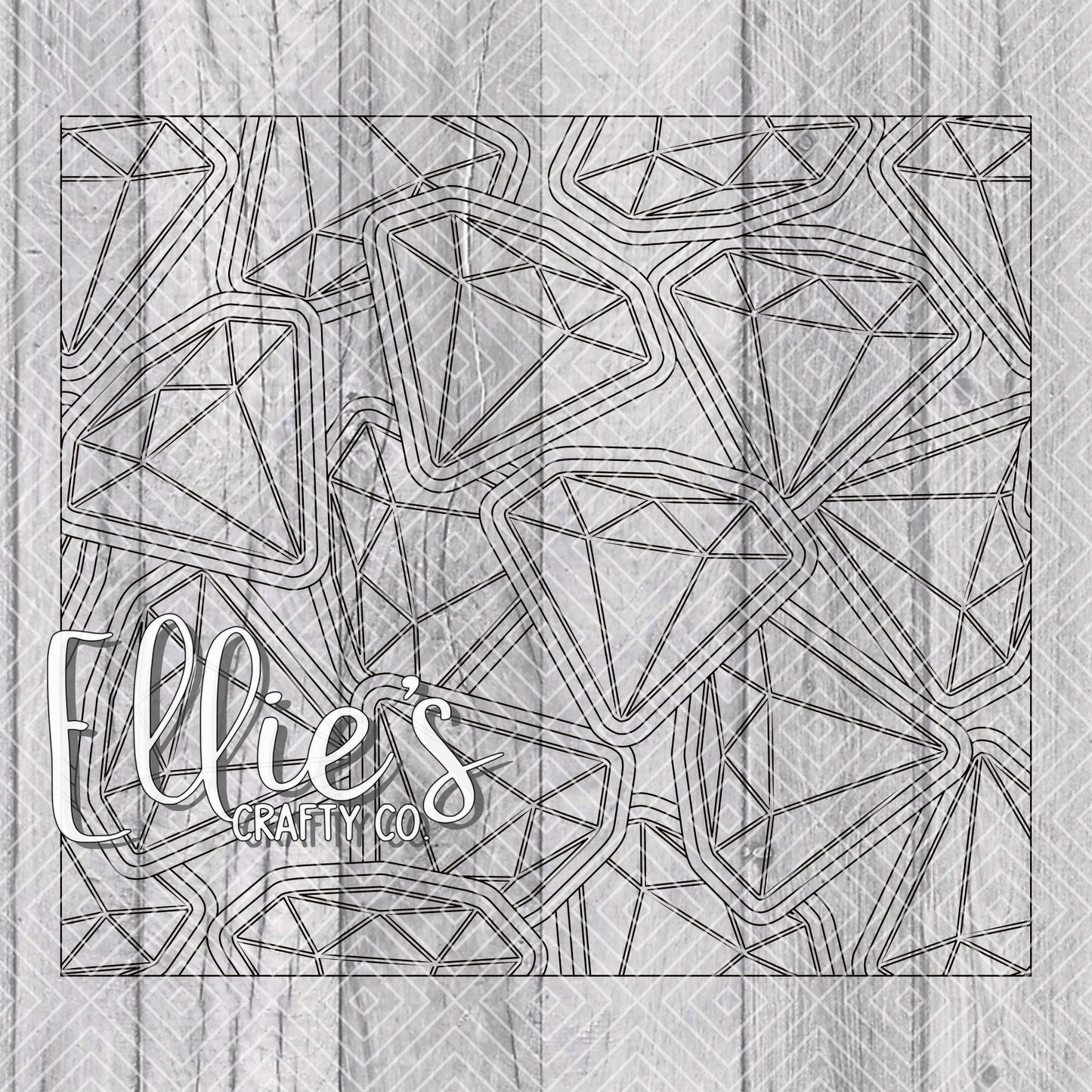 Diamond Burst Template for Straight Tumblers