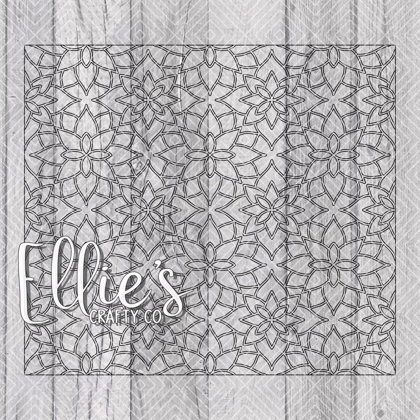 Geometric Bouquet Template for Straight Tumblers