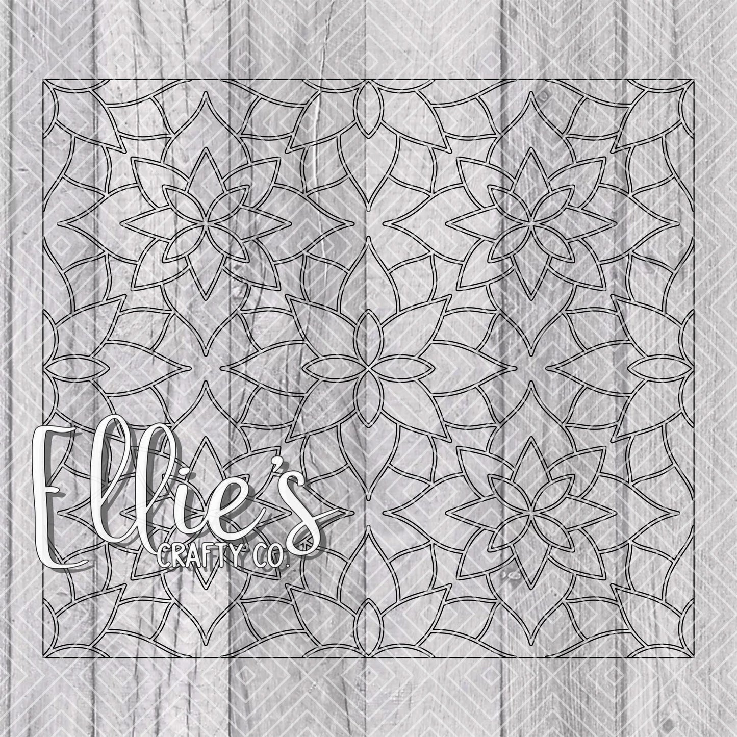 Geometric Bouquet Template for Straight Tumblers