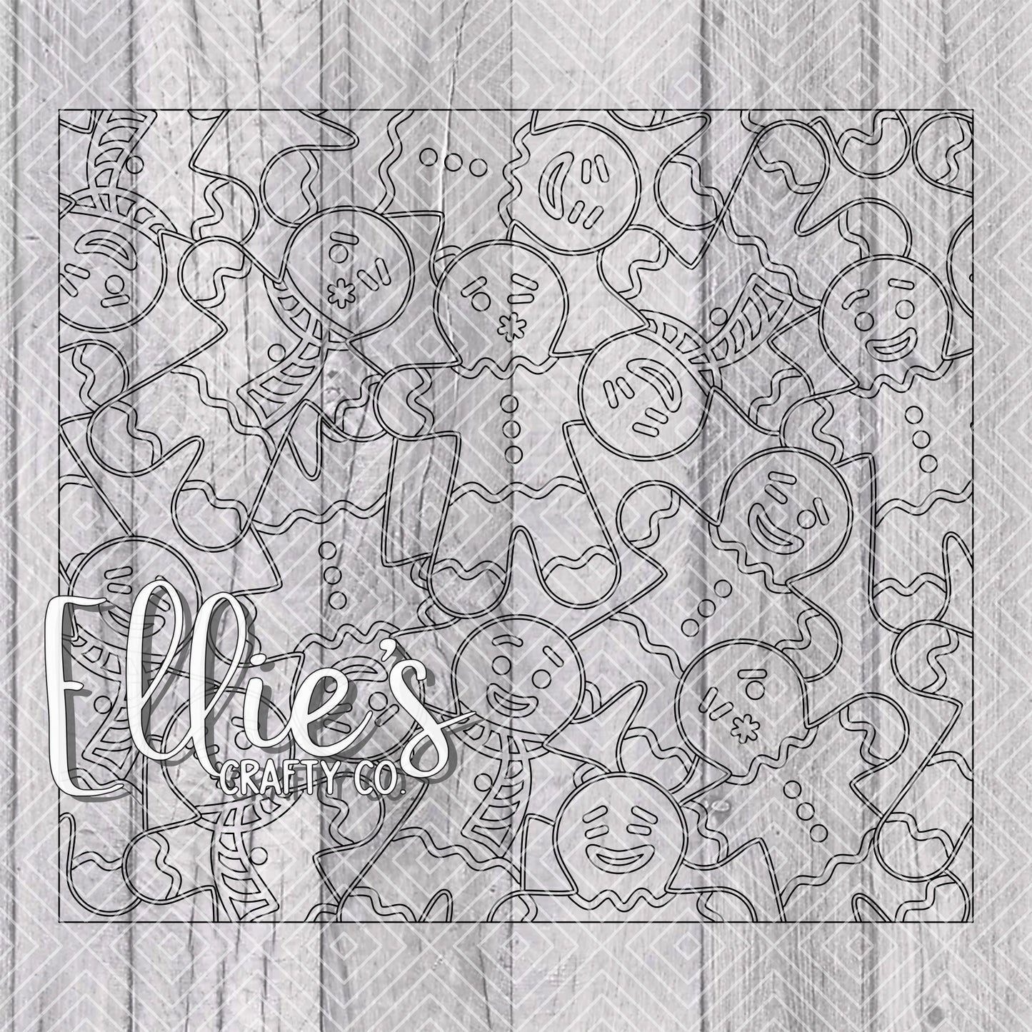 Gingerbread Cookies Burst Template for Straight Tumblers