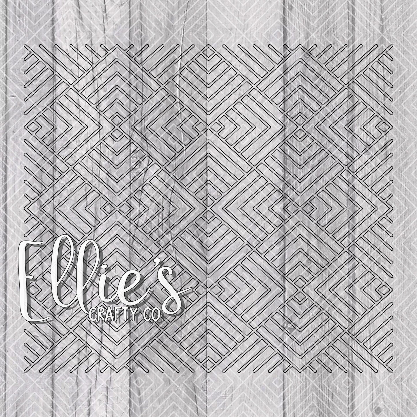 Art Deco Mountain Peaks Template for Straight Tumblers