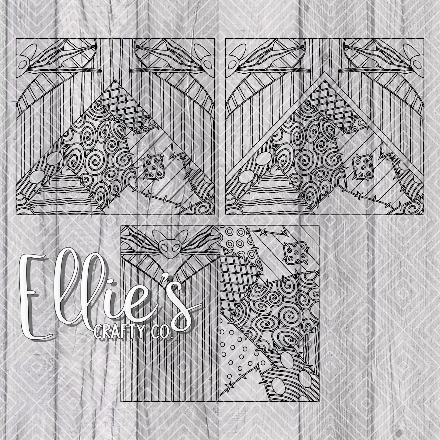 NBC Patch Work Split Burst Template for Straight Tumblers