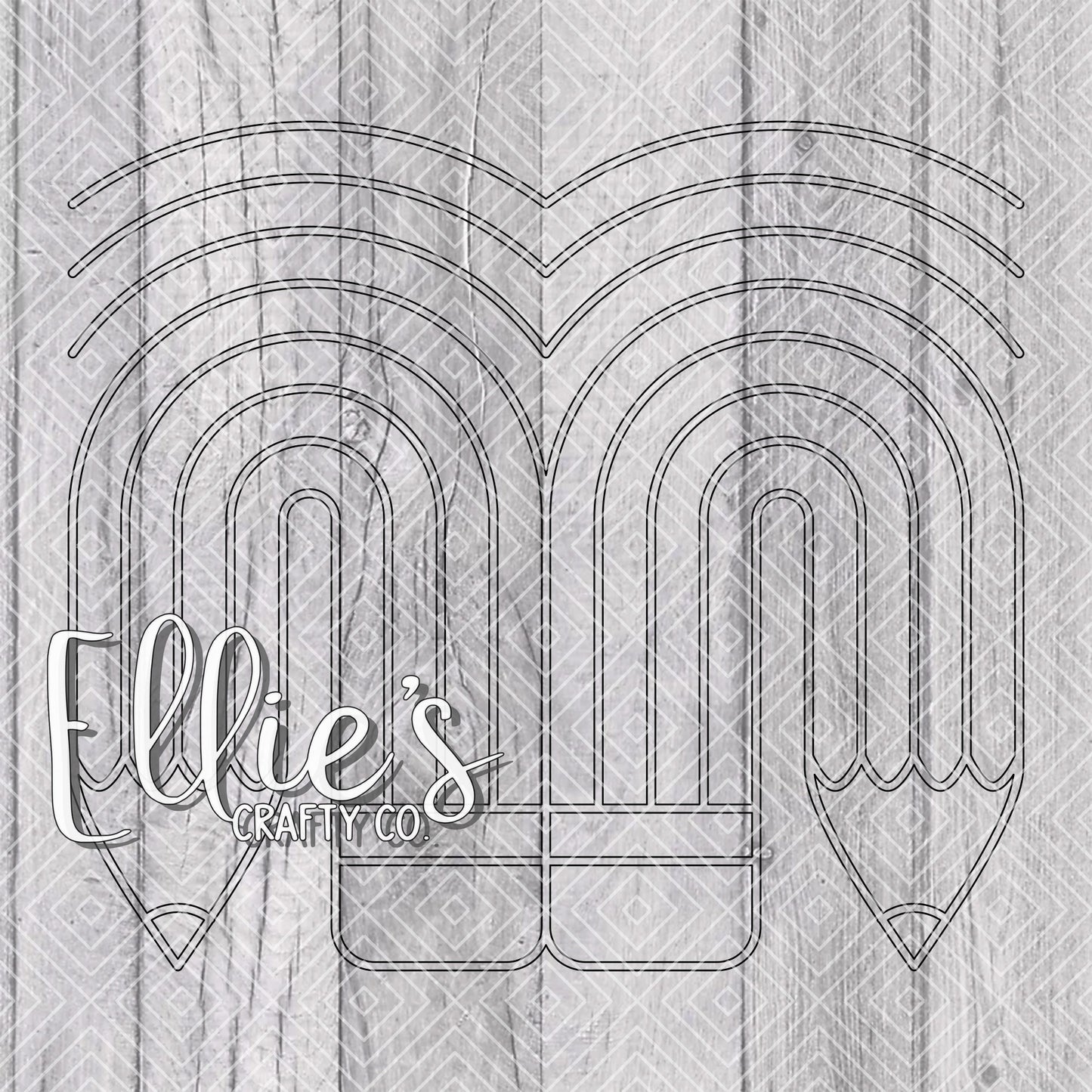Tall Rainbow Pencil Template for Straight Tumblers