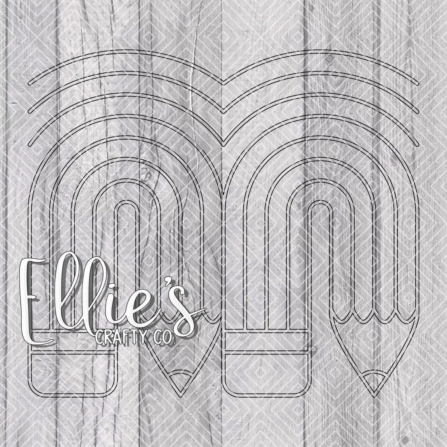 Tall Rainbow Pencil Template for Straight Tumblers