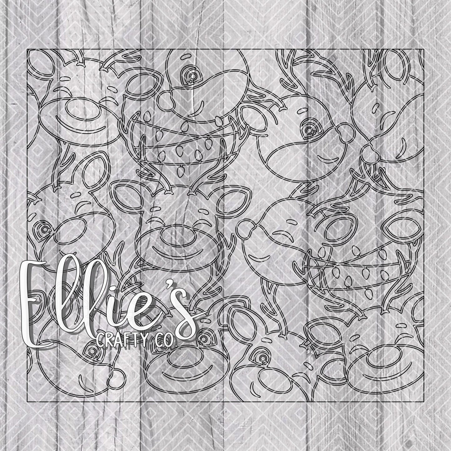 Rudolph Christmas Seamless Burst Template for Straight Tumblers