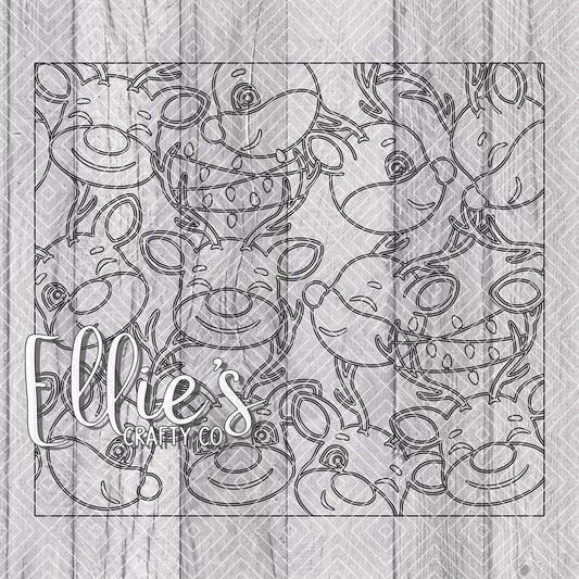 Rudolph Christmas Seamless Burst Template for Straight Tumblers