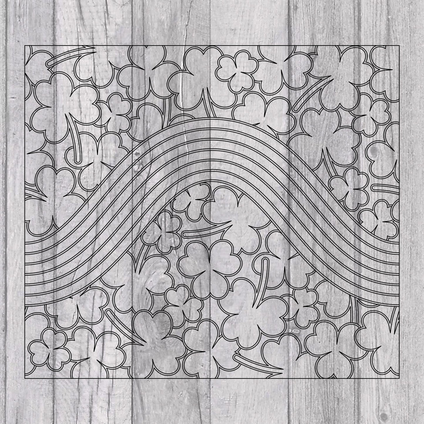 Shamrock and Rainbow Burst Template for Straight Tumblers