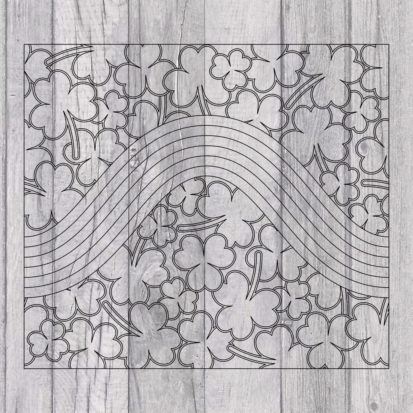 Shamrock and Rainbow Burst Template for Straight Tumblers