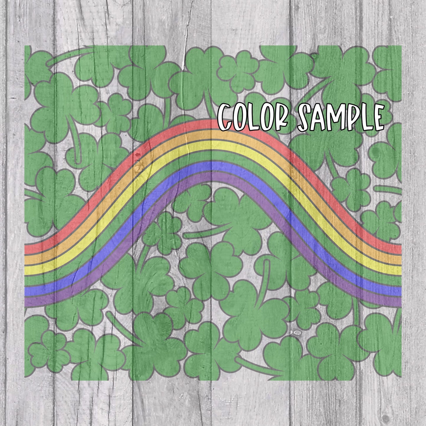 Shamrock and Rainbow Burst Template for Straight Tumblers