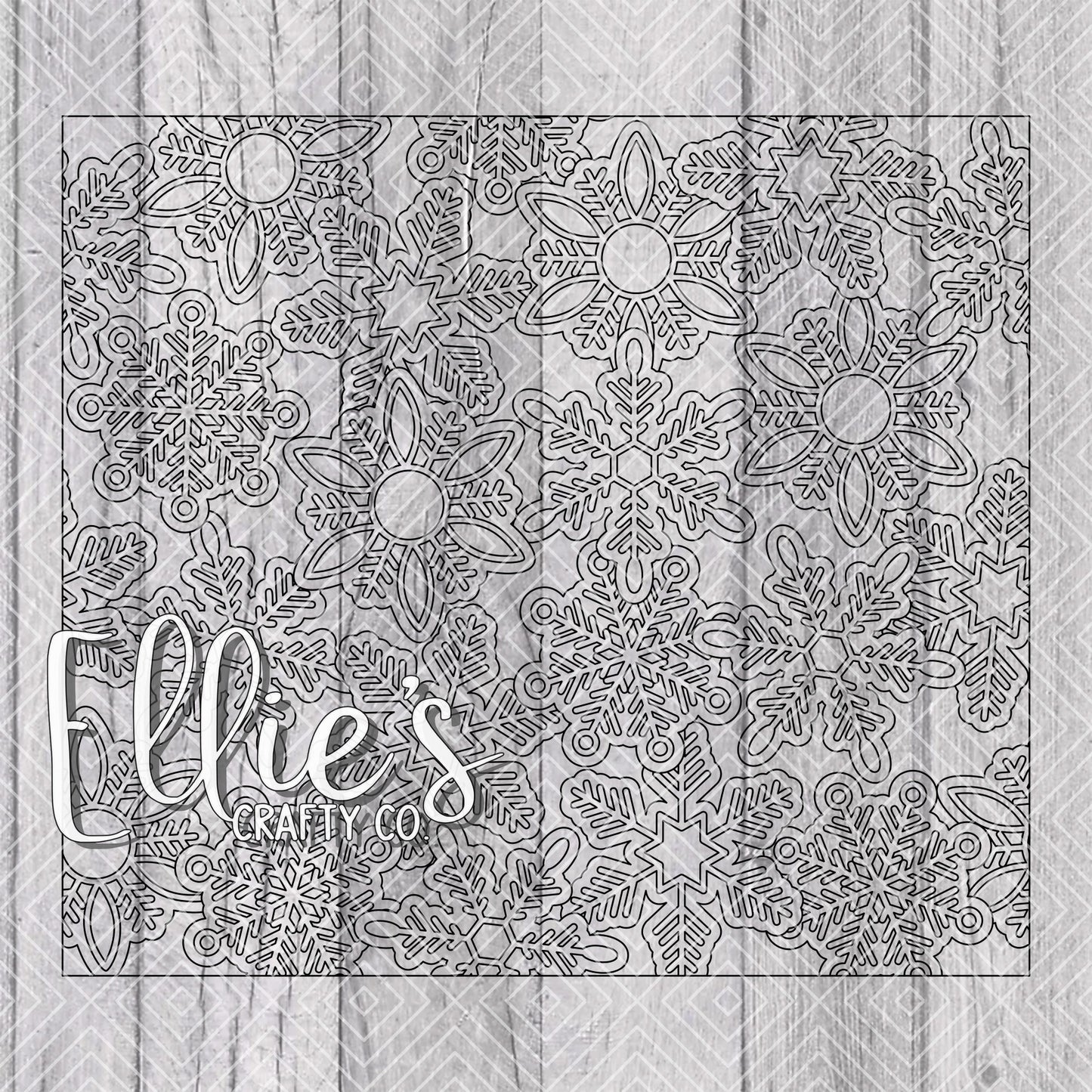 Snowflakes Burst Template for Straight Tumblers