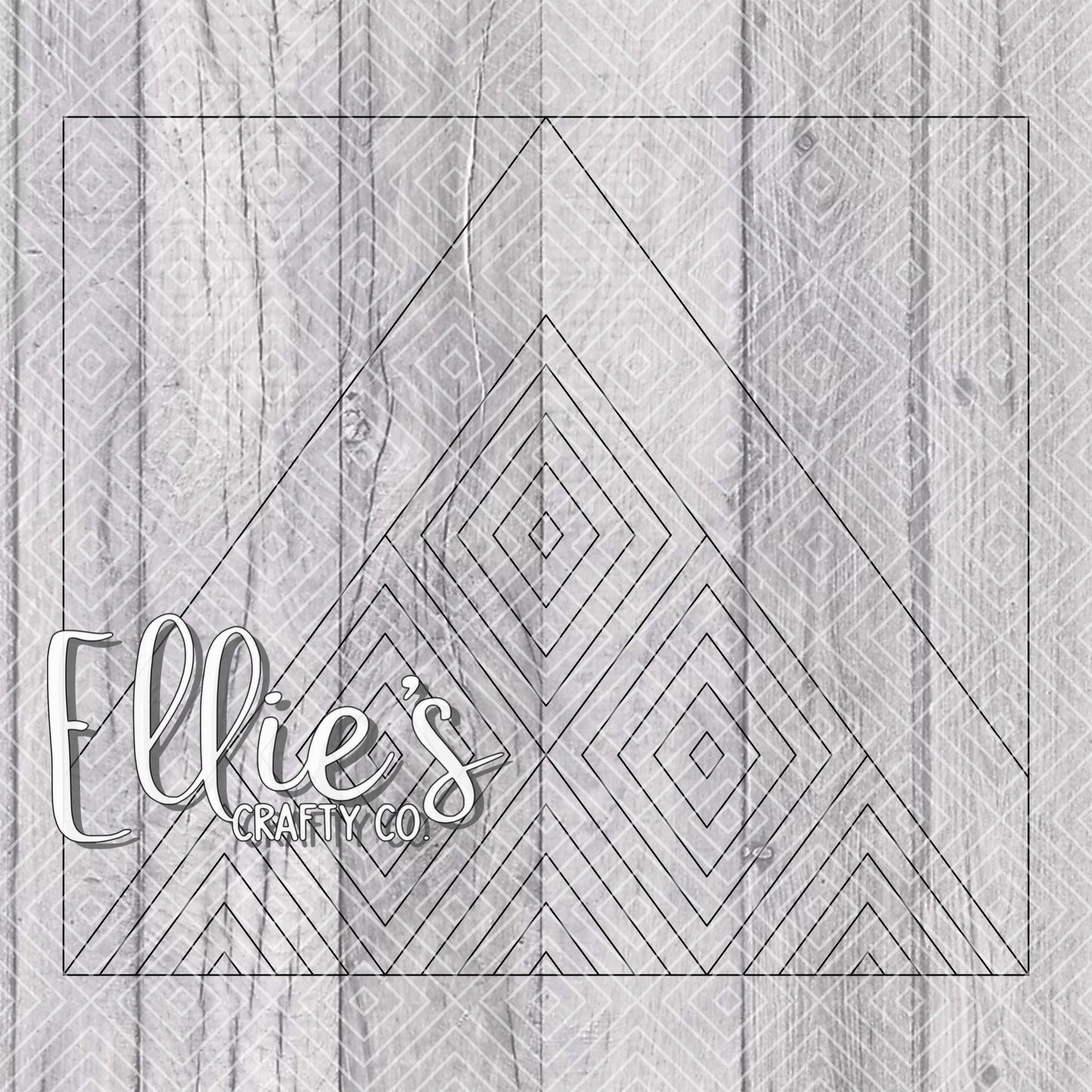 Geometric Diamonds V Split Template for Straight Tumblers