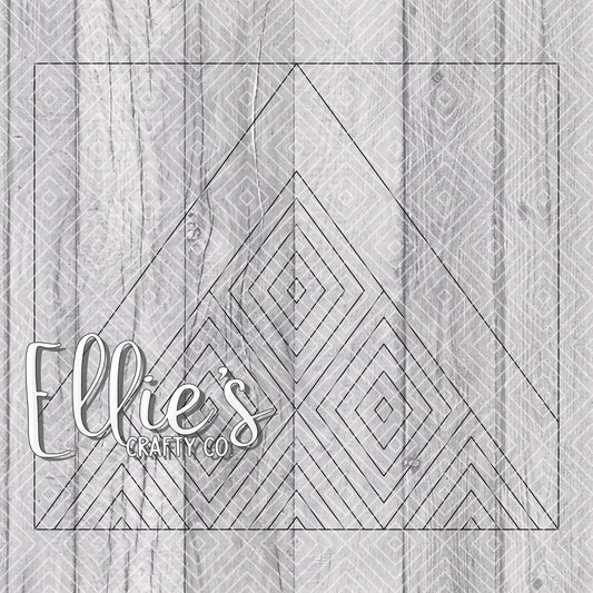 Geometric Diamonds V Split Template for Straight Tumblers
