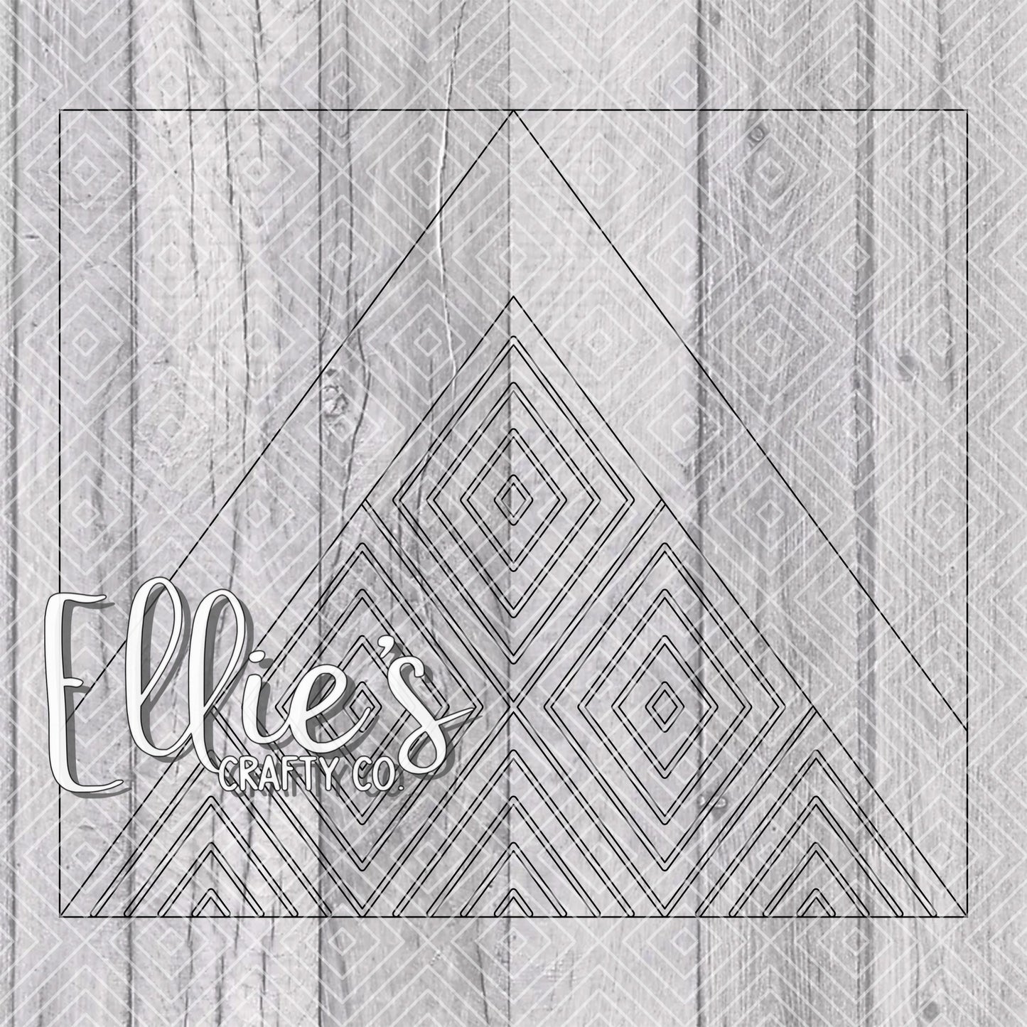 Geometric Diamonds V Split Template for Straight Tumblers