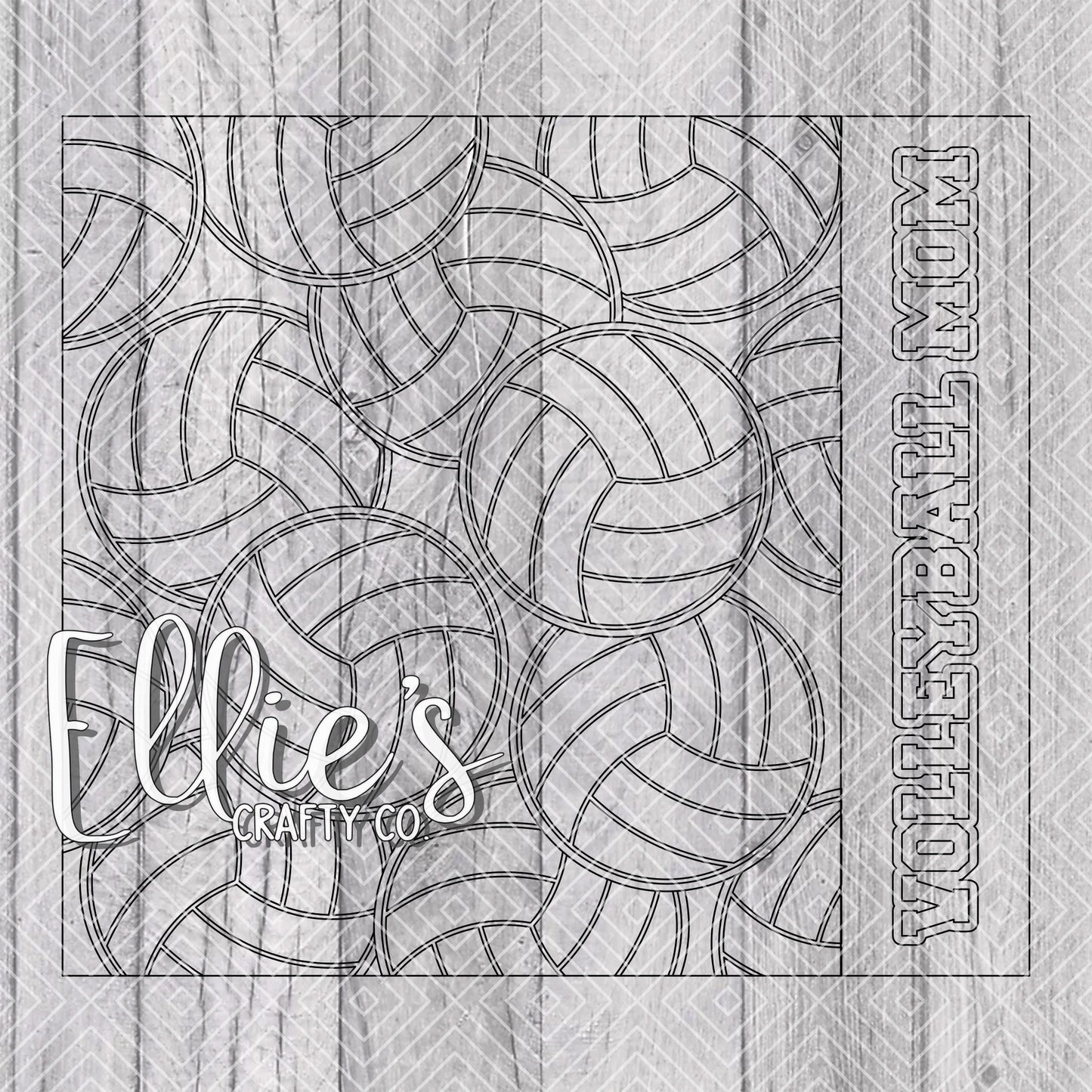 VolleyBall Mom Burst Template for Straight Tumblers