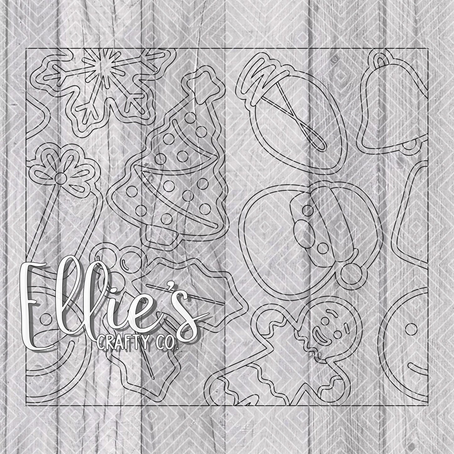 Christmas Cookies Burst Template for Straight Tumblers