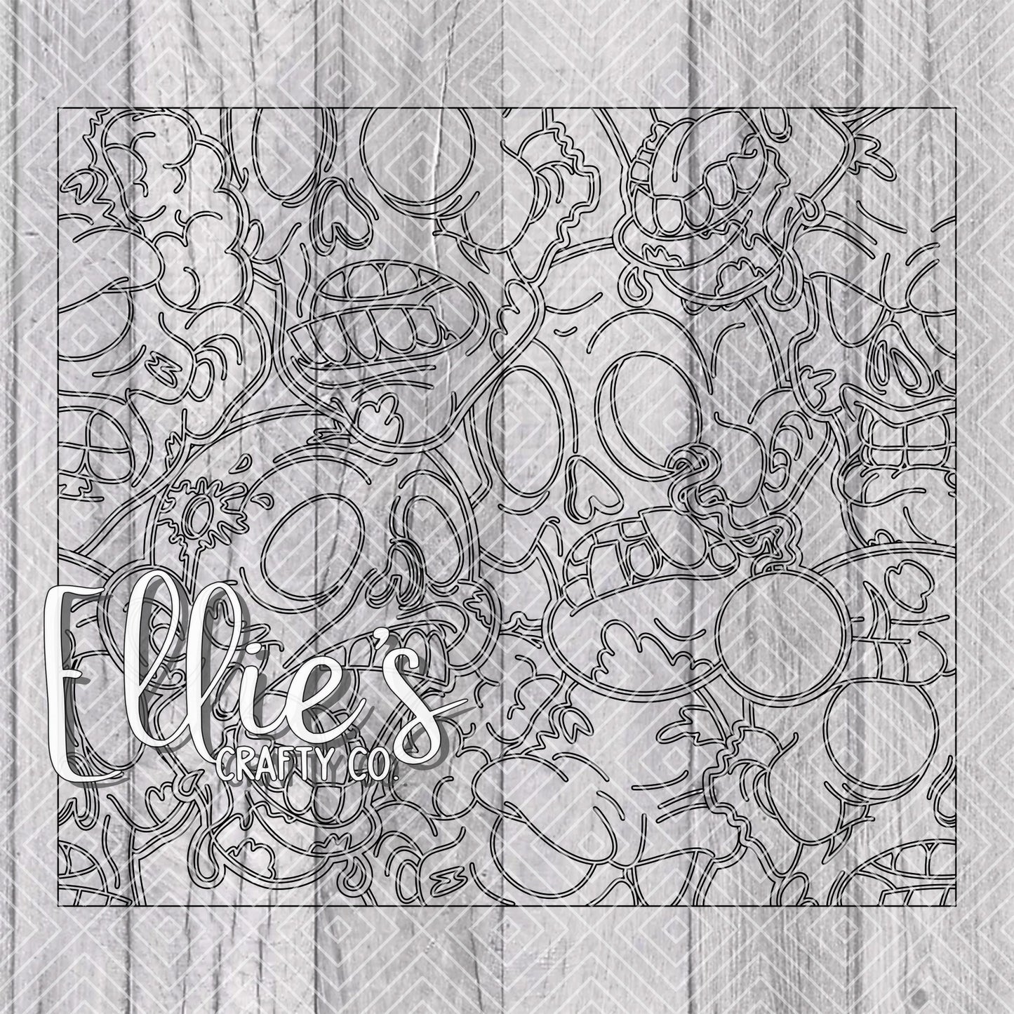Zombies Heads Burst Template for Straight Tumblers