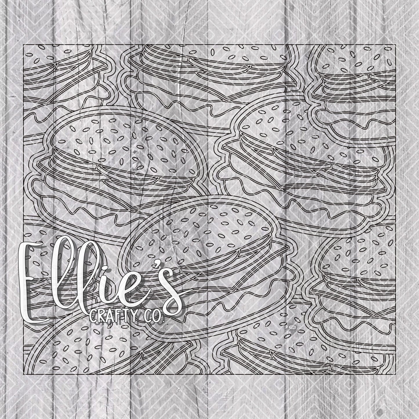 Burger Burst Template for Straight Tumblers