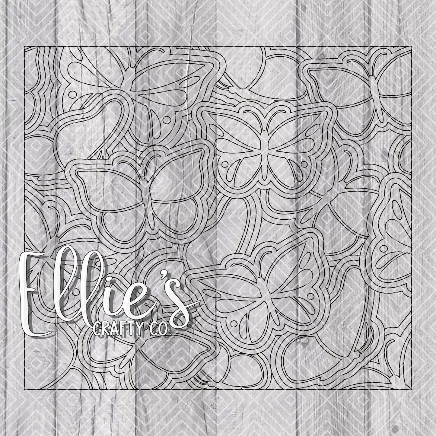 Butterfly Burst Template for Straight Tumblers