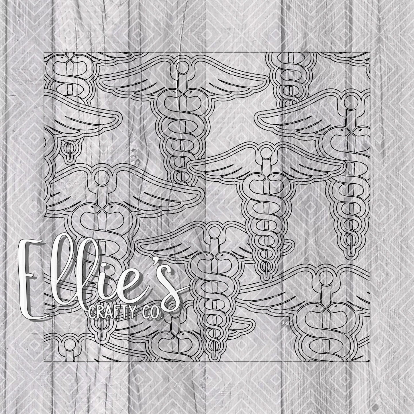 Caduceus Template for Straight Tumblers