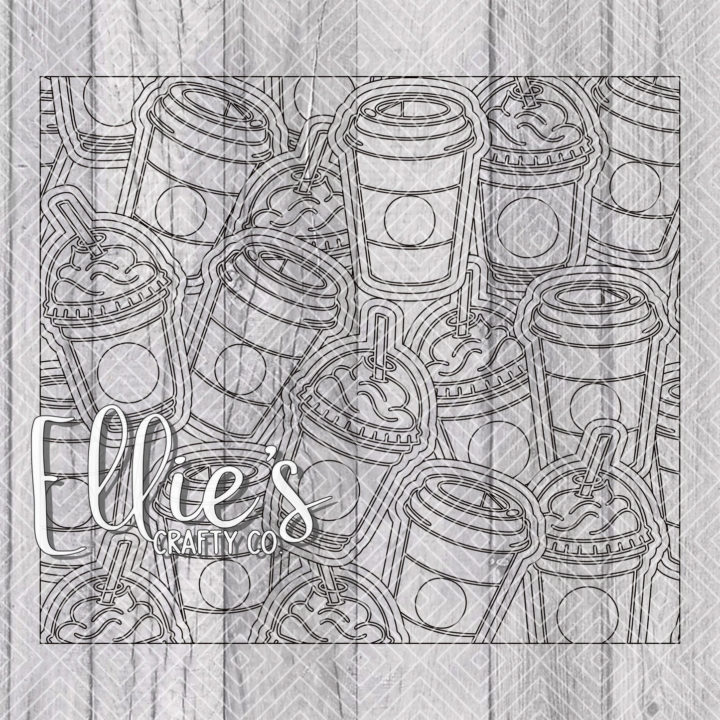 Coffee Burst Tumbler Template for Straight Tumblers