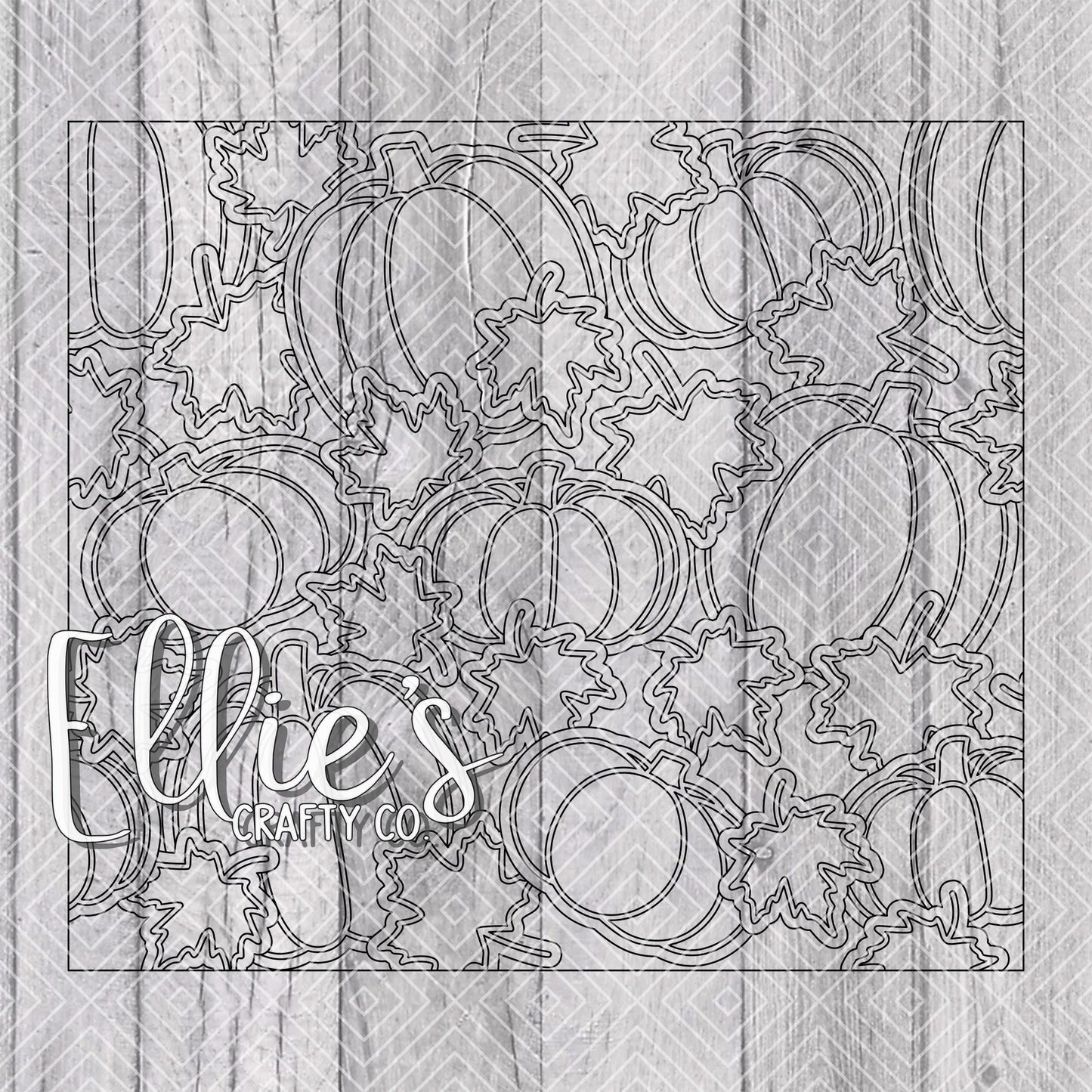 Fall and Pumpkins Burst Template for Straight Tumblers