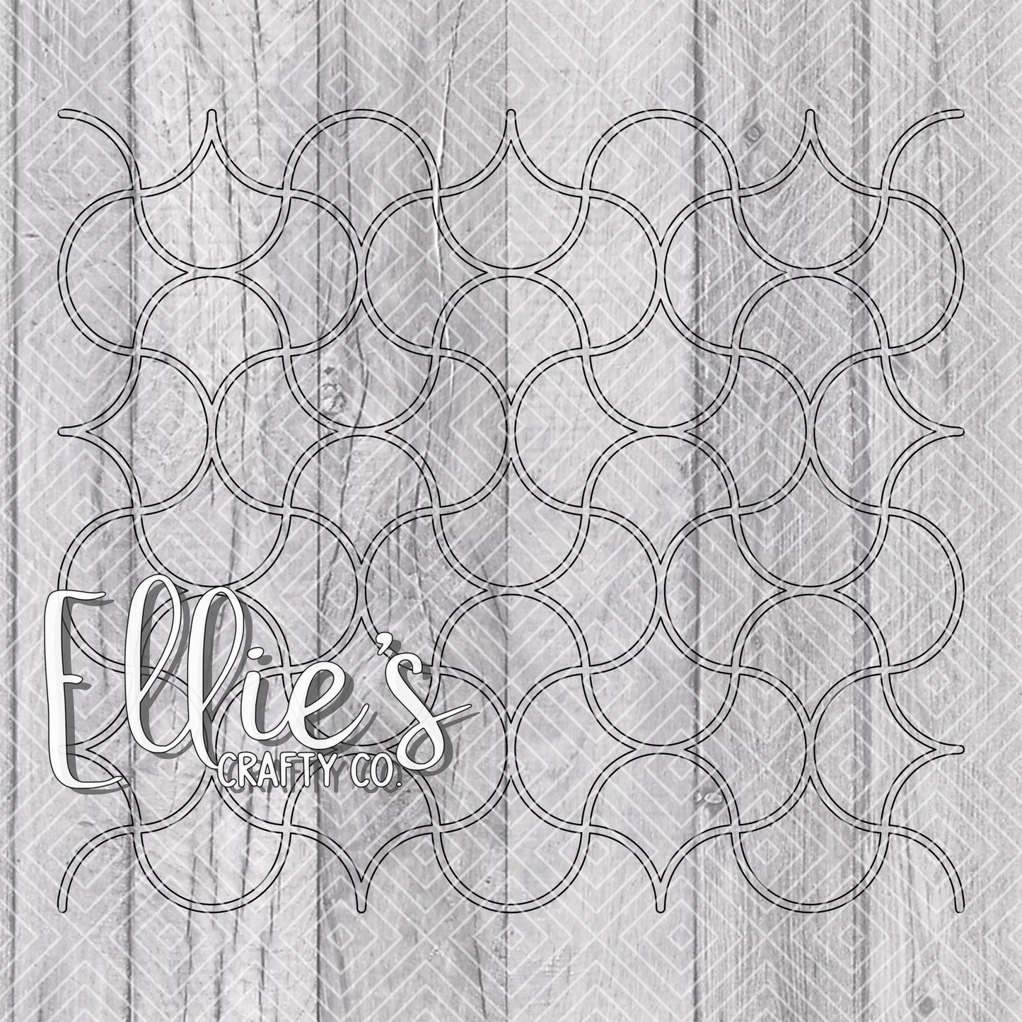 Art Deco Waves Template for Straight Tumblers