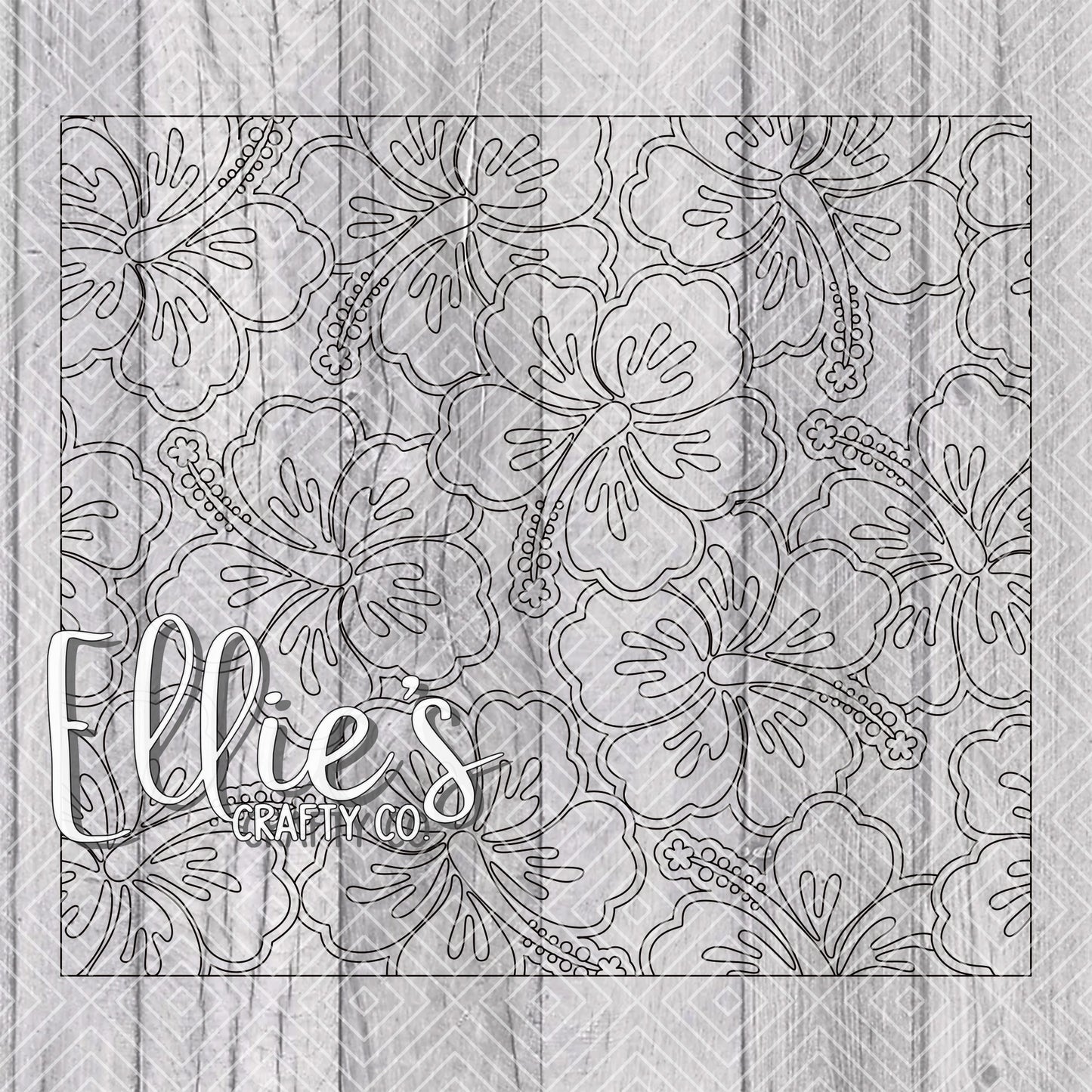 Hibiscus Burst Template for Straight Tumblers
