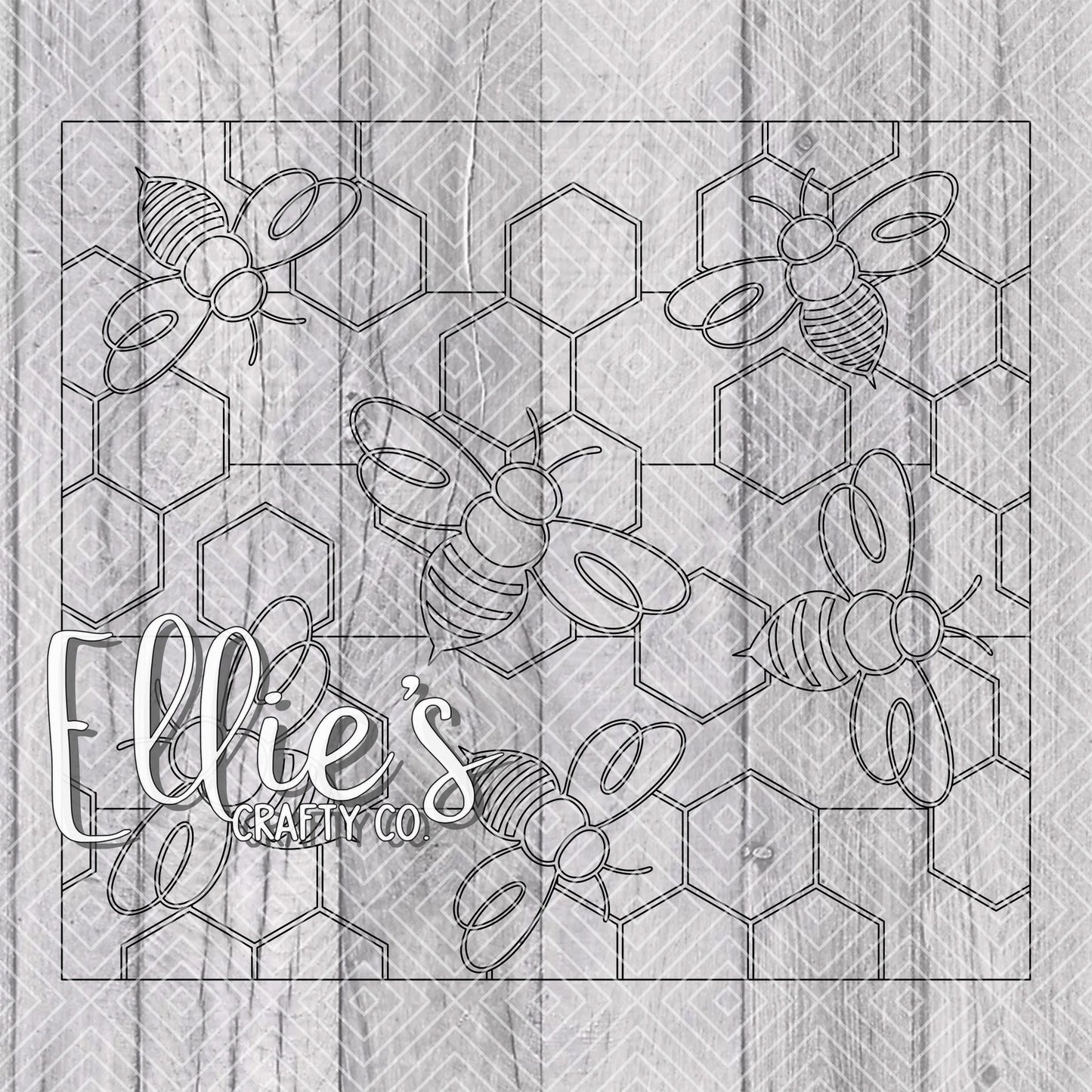 Honey Bee Burst Tumbler Template for Straight Tumblers