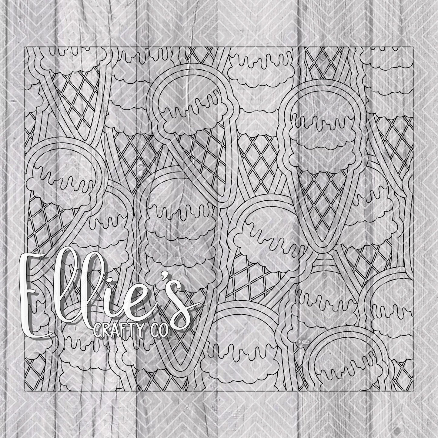 Ice Cream Burst Template for Straight Tumblers