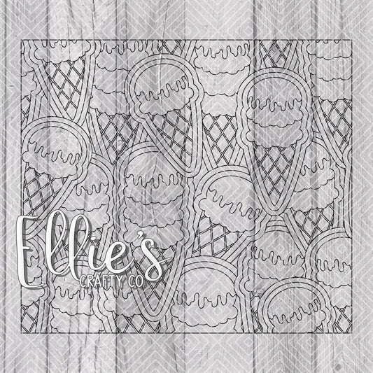 Ice Cream Burst Template for Straight Tumblers
