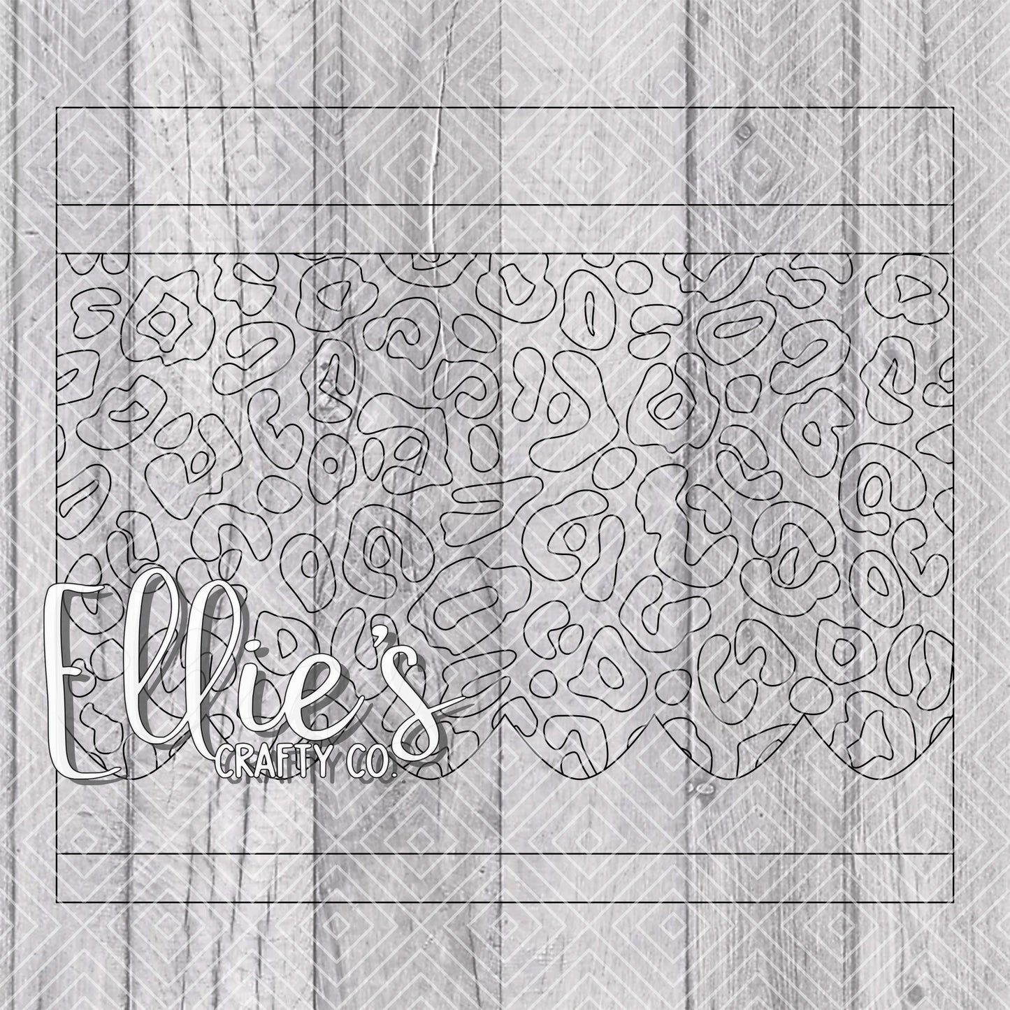 Leopard Pencil Burst Template for Straight Tumblers