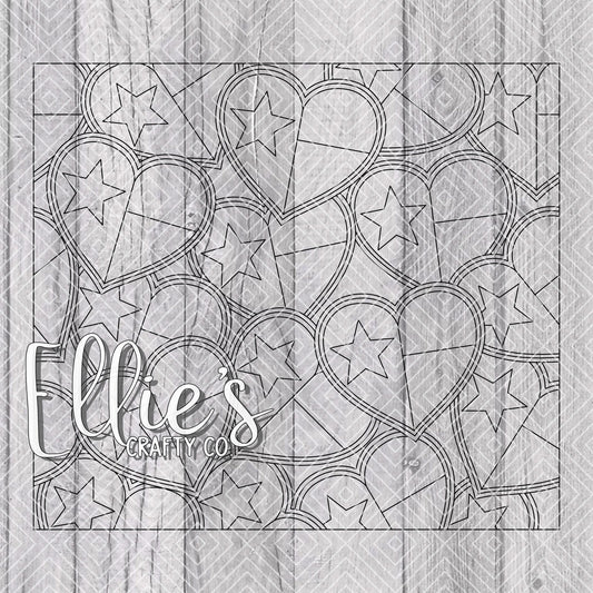 Love Texas Burst Template for Straight Tumblers