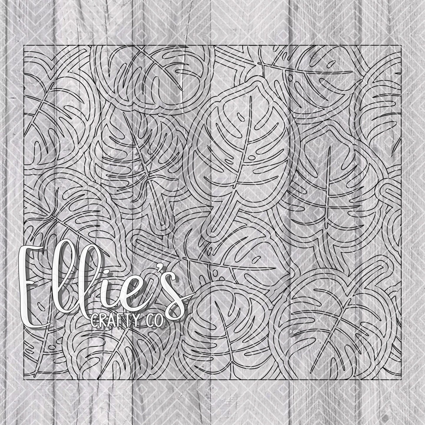 Monstera Burst Template for Straight Tumblers