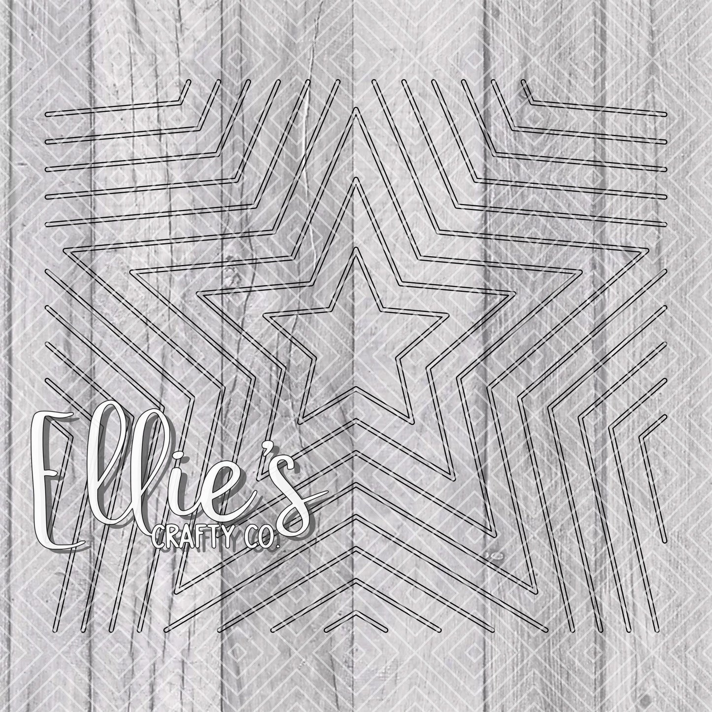 Single Star Burst Template for Straight Tumblers